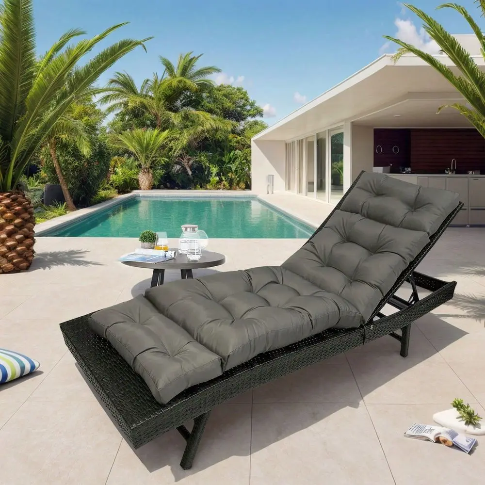 

Folding Lounger Chair Cushion Recliner Rocking Chair Sofa Mat Deck Chair Cushion For Yard Patio Beach Pool Deck For Outdoor Fol