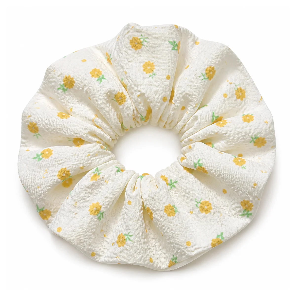 soft-ivory-golden-yellow-mini-pineapple-print-wide-single-layer-hair-scrunchie