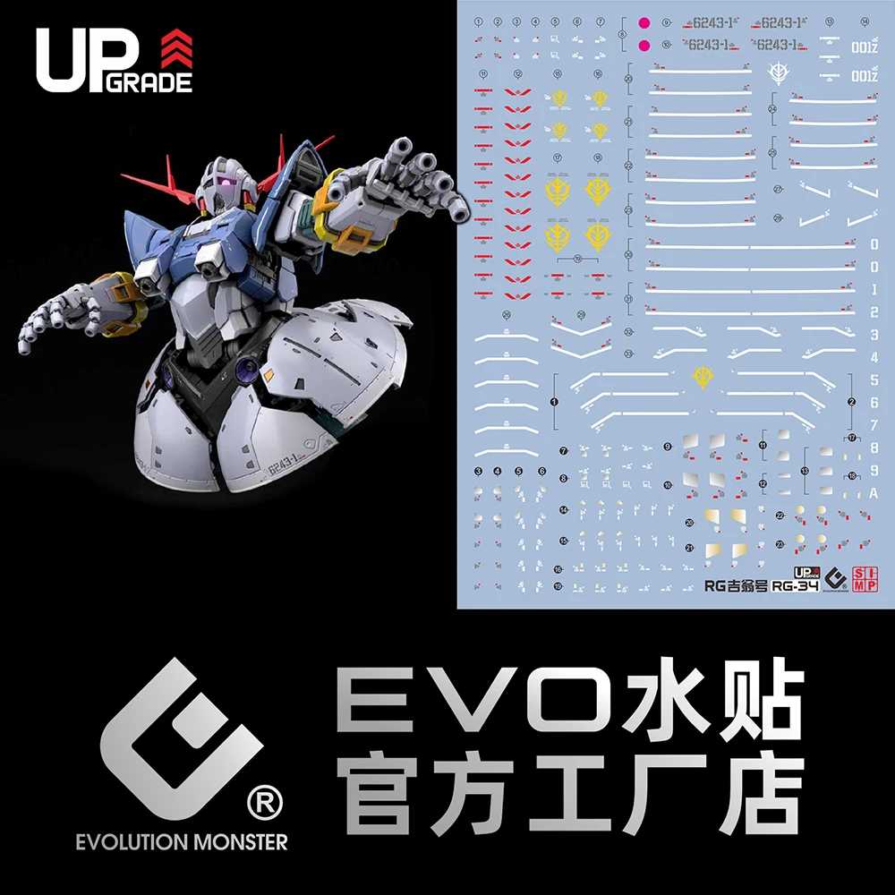 

Наклейки на модели EVO RG-34 для 1/144 MSN-02 ZEONG, флуоресцентные водные наклейки, хобби, сделай сам, высокоточная наклейка