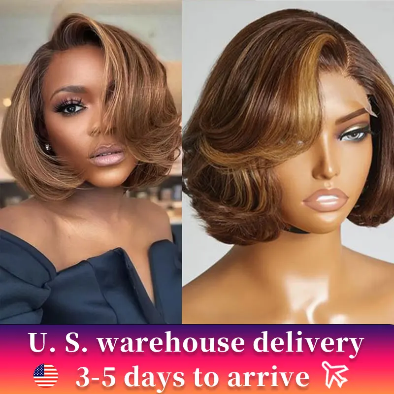 

Odbe Ombre Blonde Loose Body Wave Elegant Peekaboo Glueless 5x5 Closure Lace Wig Minimalist Put On & Go 100% Human Hair
