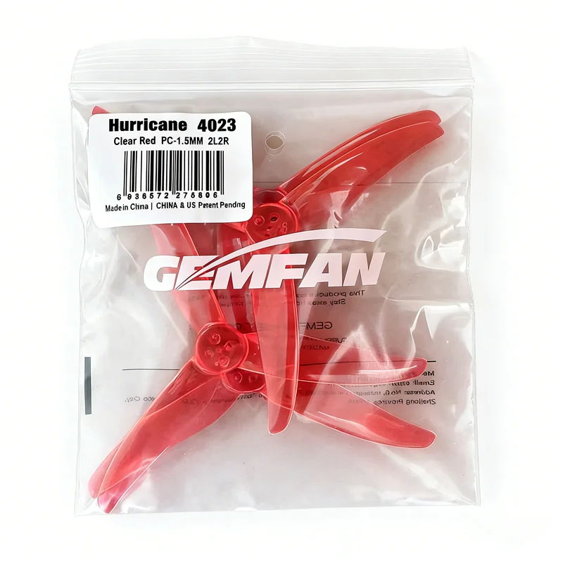 Gemfan 4023 4-Zoll 3-Blatt-Propeller (2CW+2CCW), 2,1g PC, 2,3" Pitch, T-Mount, für Toothpick FPV Drohne