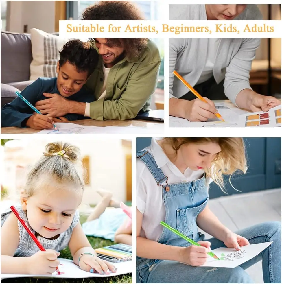 مجموعة أقلام رصاص ملونة مكونة من 180 قطعة، مجموعة أقلام رصاص ملونة مكونة من 180 قطعة، رسم احترافي للبالغين