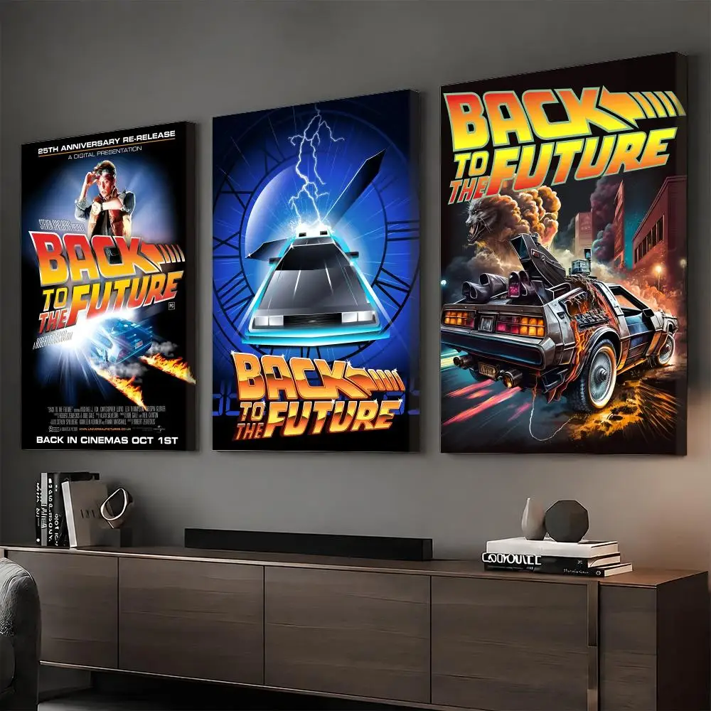 Movie B-Back To The F-Future Painting Calligraphy HD Canvas Print Poster Wall Art | Optional Frame | Modern Hallway Decor