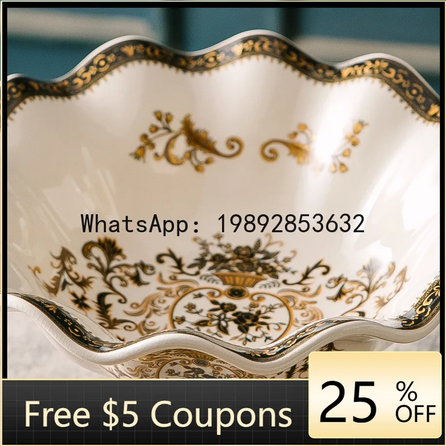 

Z5 Fruit Plate Villa Living Room Household High-Legged European Style Dried Fruit Plate Creative Home Decor