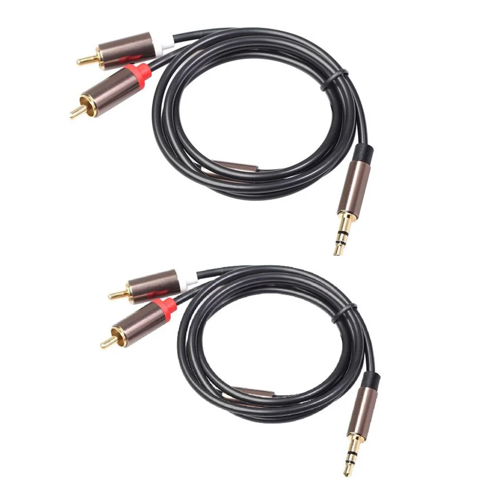 2Pack 3.5mm Male to 2RCA Male Auxiliary Stereo Audio Y Splitter Gold-Plated for Phones,MP3,Tablets,Speakers,HDTV -