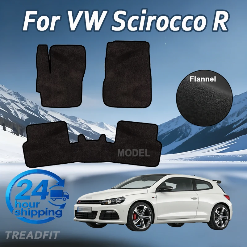 

Flannel velour Car Floor Mats For Volkswagen Scirocco R GTS MK3 2009~2017 Rugs Panel Footpads Carpet Cover Cape Foot Pads Sticke