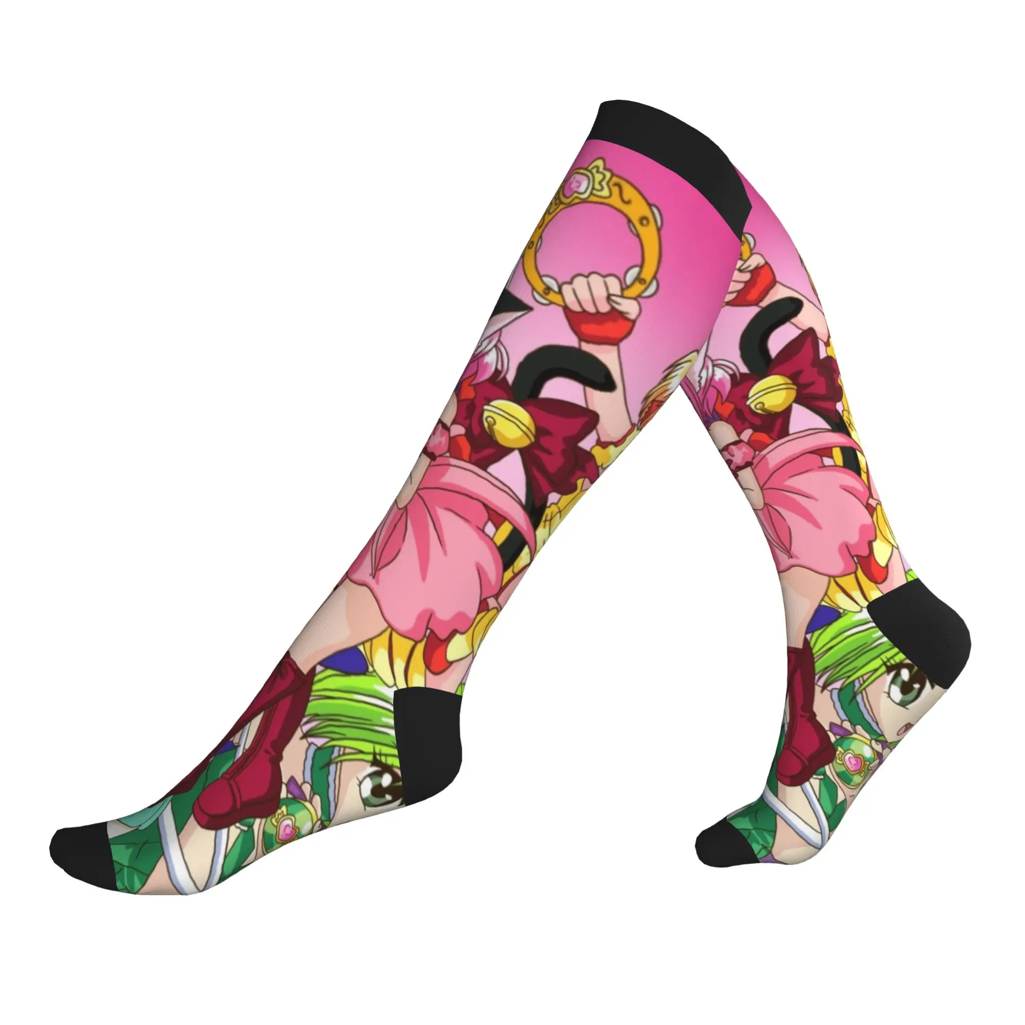 Cardcaptor Magical Girl Comics Sakura Dress Socks Men Women Warm Fashion Novelty  Sports Compression Socks