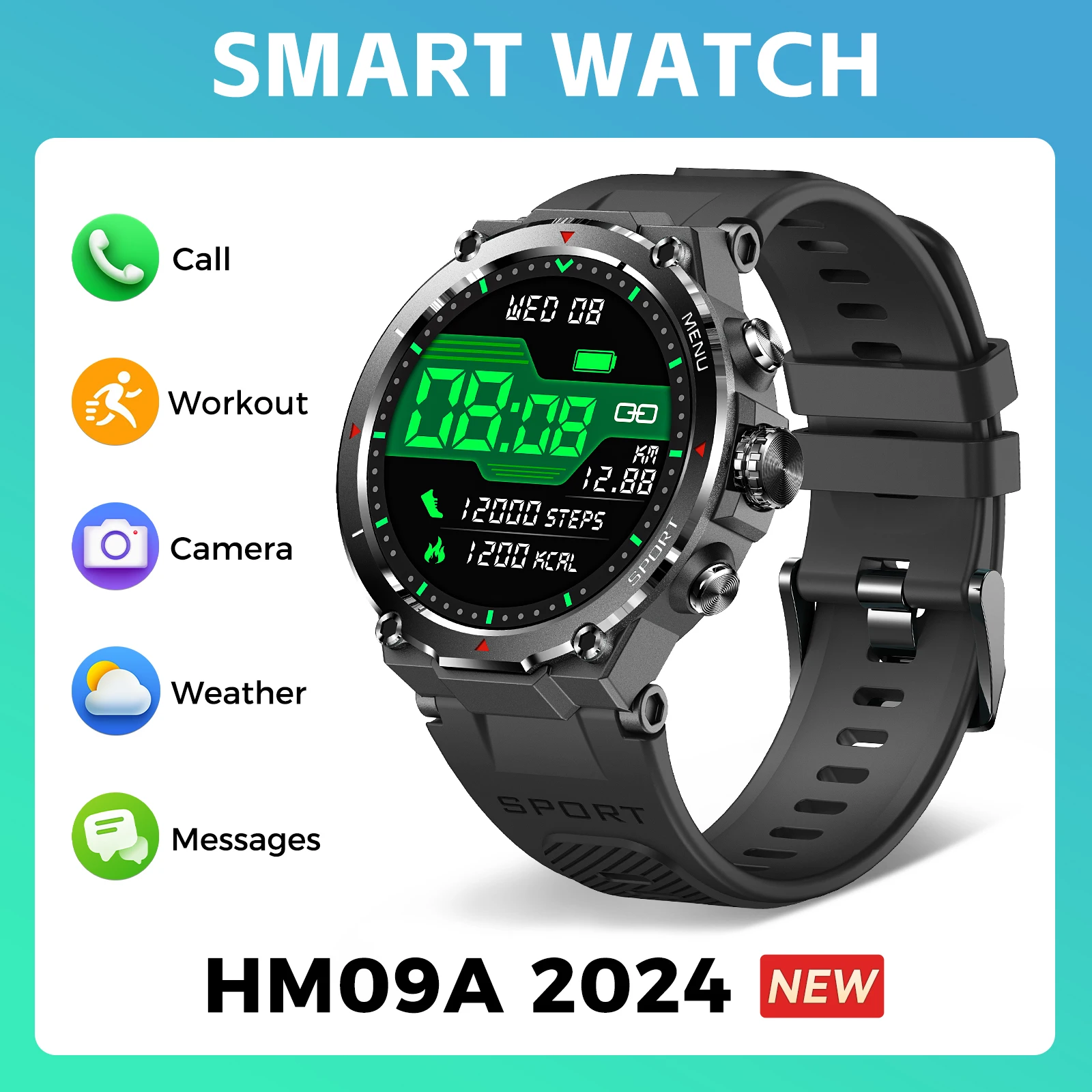 LaNikar Military Smart Watch for Men 1.32’’ HD Rugged Fitness Tracker with Heart Rate Sleep Monitor Pedometer for iPhone Android