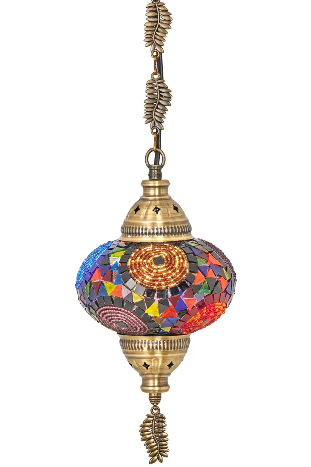 

DOLBOVI ottoman authentic mosaic single ceiling pendant chandelier night light, Multicolor
