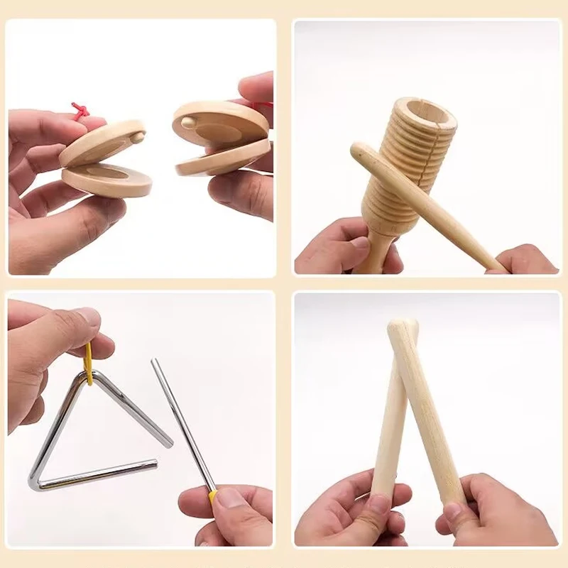 Instruments de musique Montessori en bois pour bébé jeu coule pour enfant de 1 2 et 3 ans