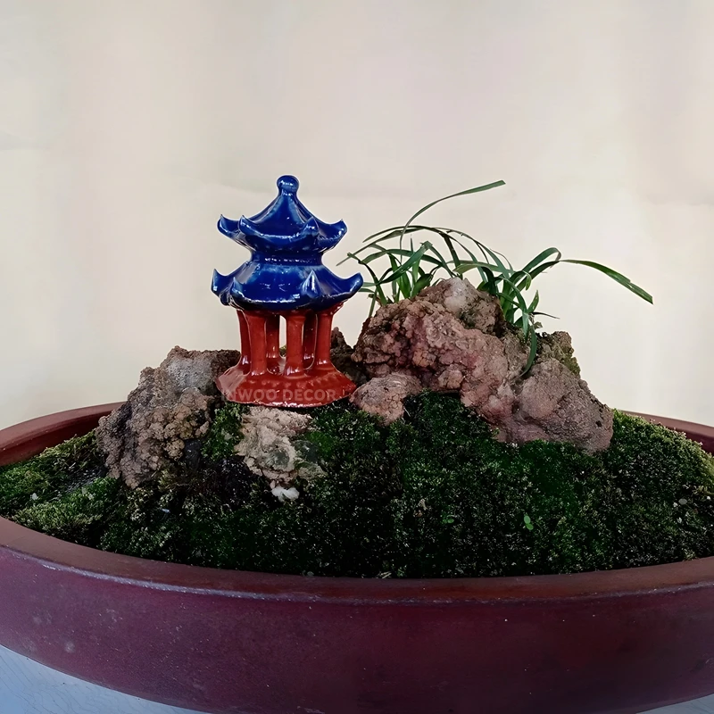 Ceramics Bonsai Aquarium Fish Tank Miniature Lanscape Rockery Pavilion Ornaments Decoration Accessories Fairy Garden Home Decor