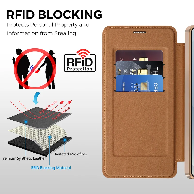 Luxury PC Carbon Fiber Texture Flip Leather Wallet Magnetic Phone Case For Samsung Galaxy S26 S25 S24 S23 S22 Ultra Plus Cover - view 6