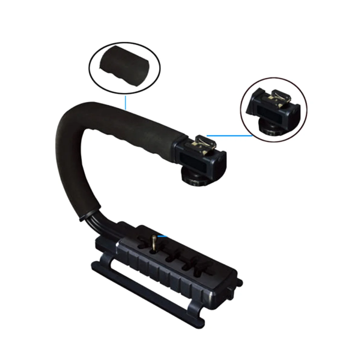 

Camera Stabilizer Black C-Type U-Type Handheld Holder for Stable Low Angle Video Selfie Traveling Photography Camera Stabilizer