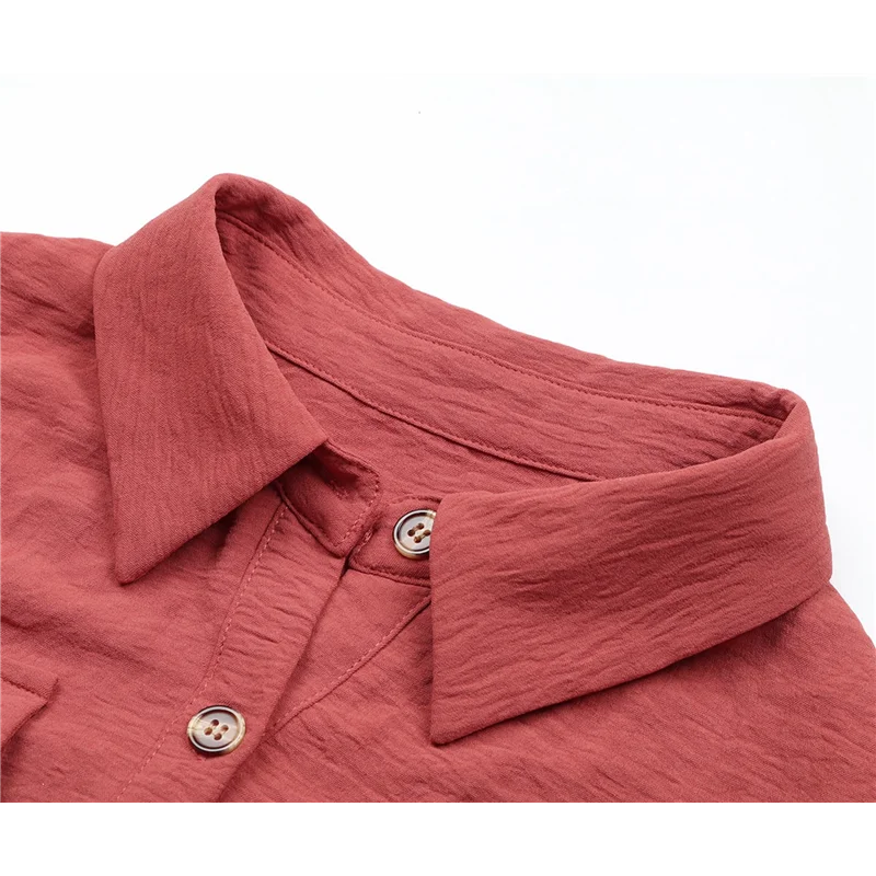 A83F-レディース長袖ボタンダウンシャツドレスカジュアルルーズタイウエスト調節可能な袖の長さのドレス