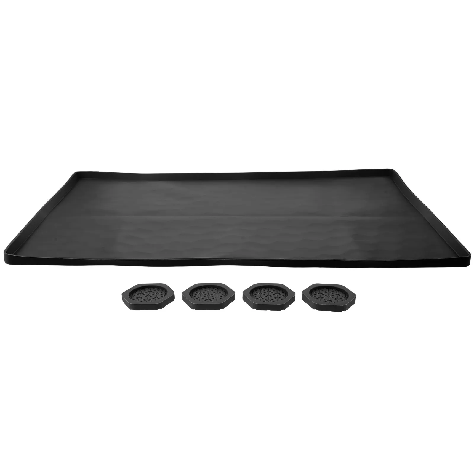 1Set Washer Dryer Protective Silicone Mat Black Top Cover Anti Vibration Non Slip Appliance Mat Hexagon Washer Foot Pads