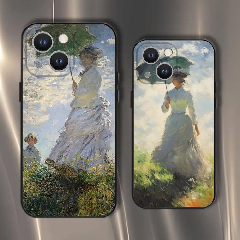 

Claude Monet Oil Painting Phone Case For iPhone 16,15,14,13,12,11,Pro,XS,Max,XR,Plus,E,SE4,Mini Black Soft Cover