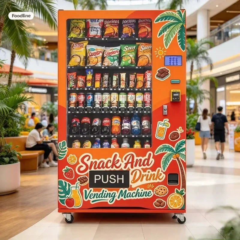 Customized German Standard Ultra Strong Drink Snack Vending Combo Vending Machine with Germany Language Age Verification System