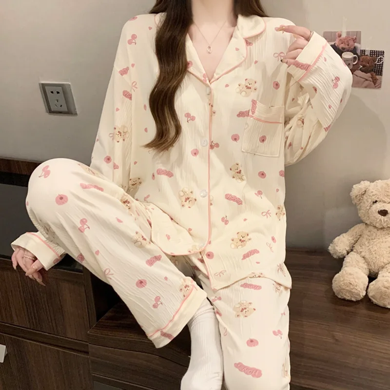 

Pjs Set Women's Pajama Set Women's Warm Winter Pajamas Fashionable Home Clothes, Pajamas Cute and Soft Pajama Set Gentle Wind