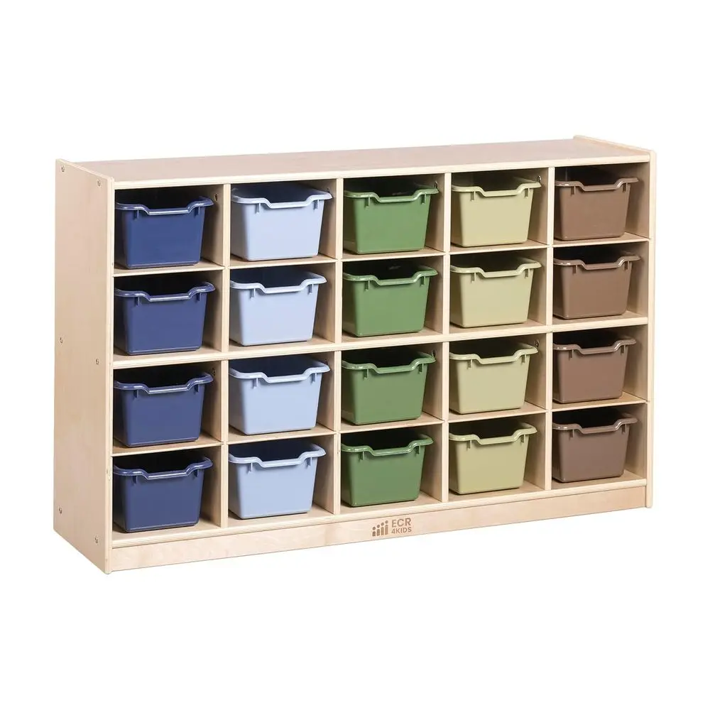 

20 Mobile Storage Trays and 20 Front Scoop Bins, 4x5, Children's Furniture