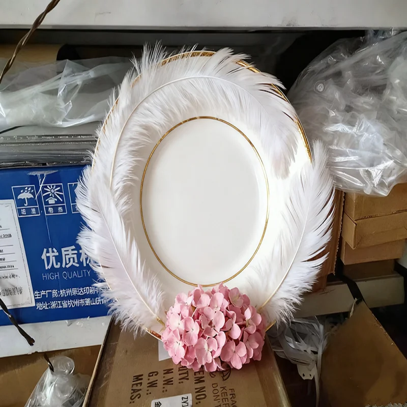 

120 piece side panels Round wedding party Christmas decoration plate Clear plastic tray Dinner reception, wedding