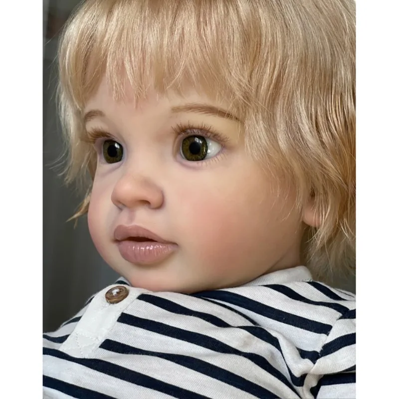 66cm Soft Cotton Body Doll Pippa  with 3D Skin Multiple Layers Painting with Visible Veins Rooted Blonde Hair Reborn Doll