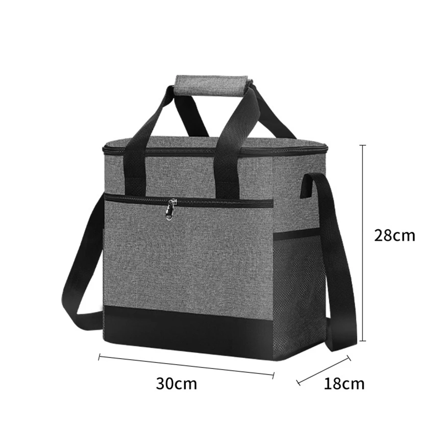 15L Portable Thermal Lunch Bag Food Box Durable Waterproof Office Cooler Lunch Box Ice Insulated Case Camping Oxford Large Bag