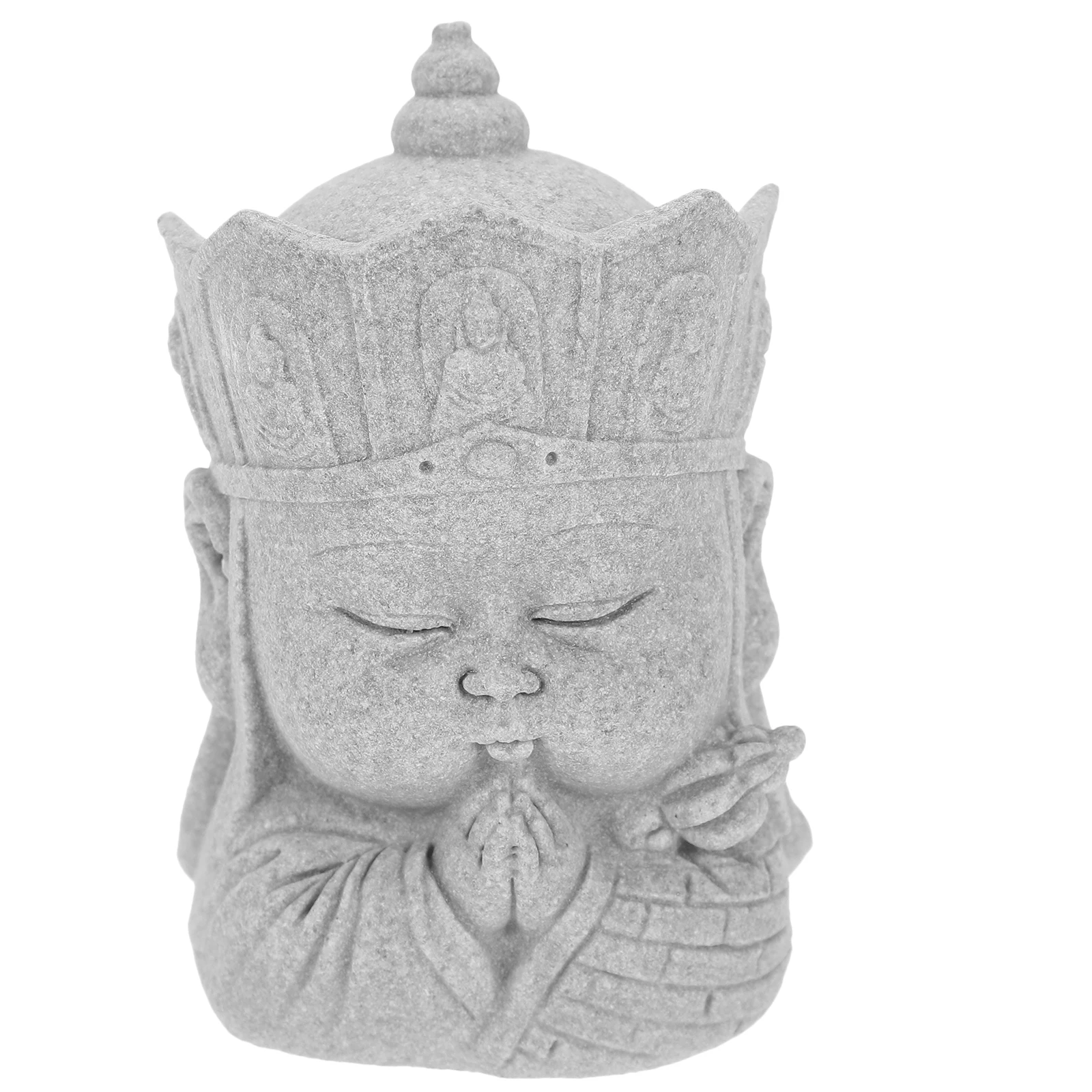 

Buddha Statue Decorative Figurine Aquarium Fish Tank Garden Mini Desktop Sandstone Reusable Zen Culture Landscape Gift Pet