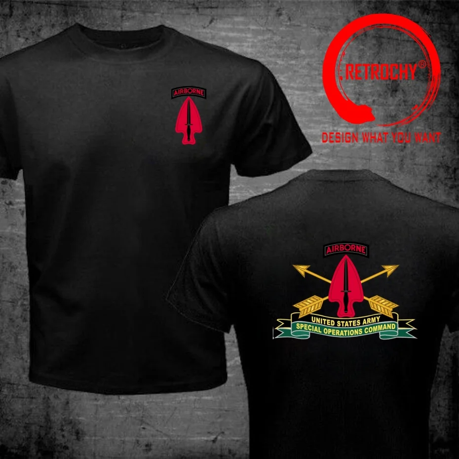 Funny Design US Army Airborne Special Operations Command  Shirt Men Fashion Trendy Casual Clothing Stylish Tops Tee Shirt Leisur