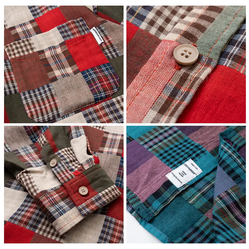 Japanese vintage hundred cloth vintage pattern fabric shirt autumn 2024 men's shirt