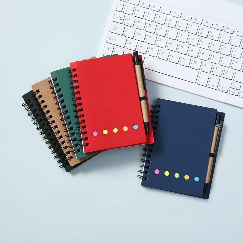 20pcs Party Stationery Set: Inspirational Notebook, Inspirational Quote Style Signature Pen, with Brown Classification Label Bar