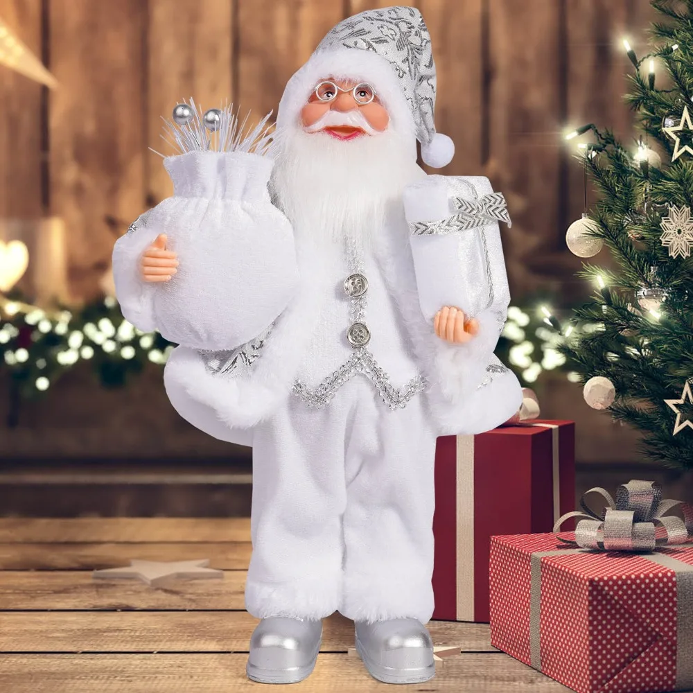 10 Styles 12 Inches Standing Santa Claus Doll Xmas Tree Ornament Cute Santa Claus Window Display Deco Christmas New Year Deco