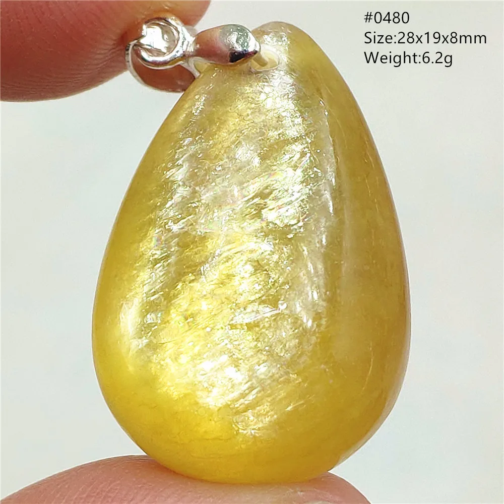 

Natural Gold Lepidolite Quartz Tourmaline Pendant Jewelry Water Drop Woman Men Fashion Flash Beads AAAAAA