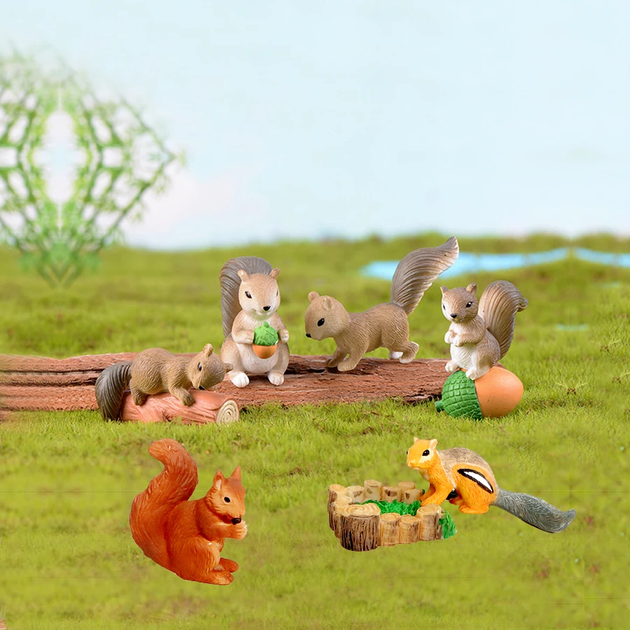 

Simulation Cute Squirrel Animal Characters Model Toys Figurines Playset, Home Garden Cake Decoration, Cake Topper toy gift