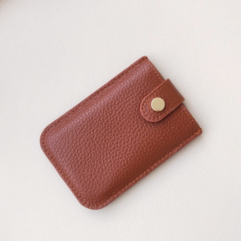 Porte-cartes en cuir véritable pour femmes et hommes, porte-monnaie personnalisé, nom mince, logo gravé, cadeau de Noël, mode de luxe