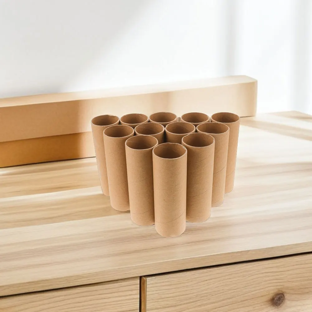 20 Buah Tabung Karton Gulungan Kertas Kraft 15Cm DIY untuk Kerajinan Silinder Kertas Kosong untuk Penyimpanan Gambar