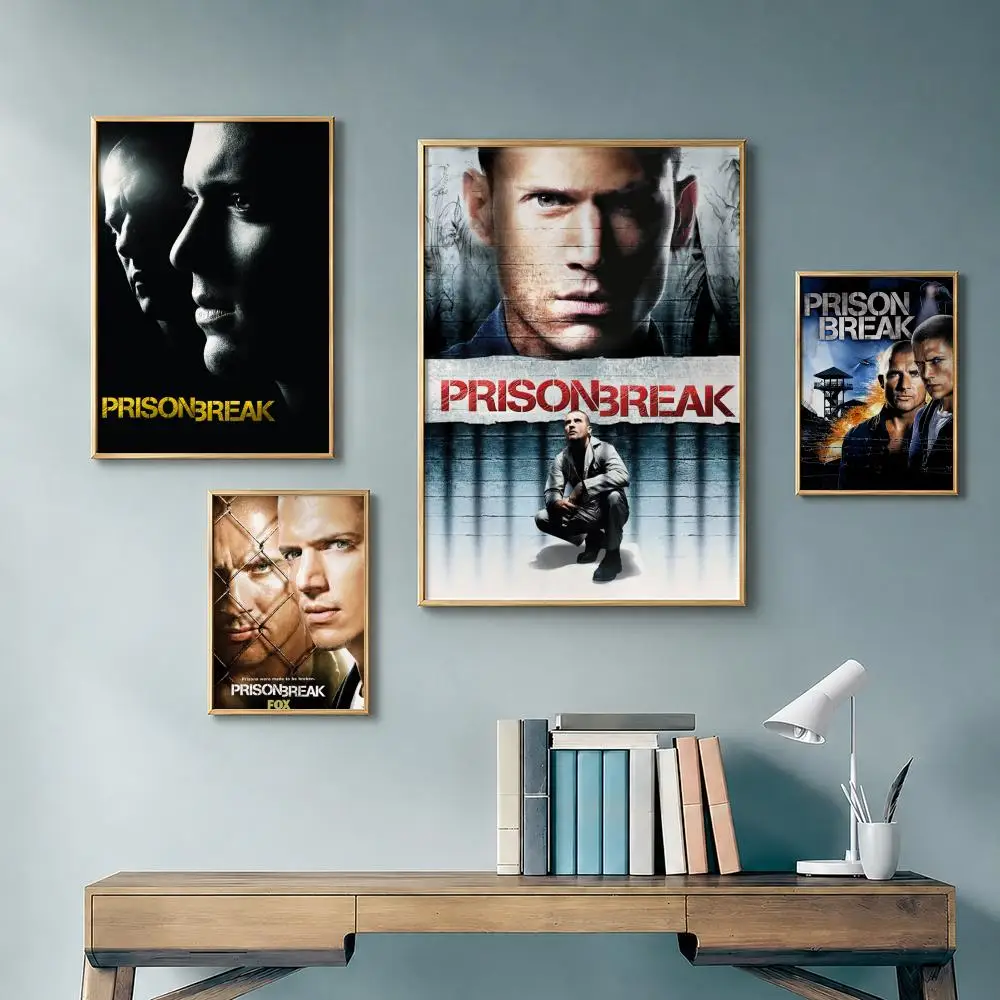 Popular Drama P-Prison BreakS Poster Vintage Retro Anime Poster Stickers Peel and Stick Wall Art Home Decor