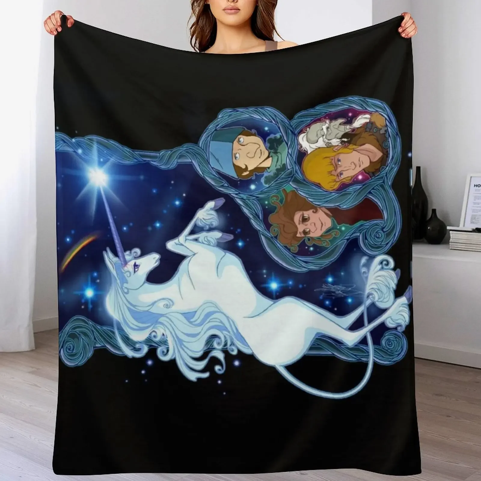 The last Unicorn Throw Blanket Outdoor Soft Blanket for Picnic Beach Camping