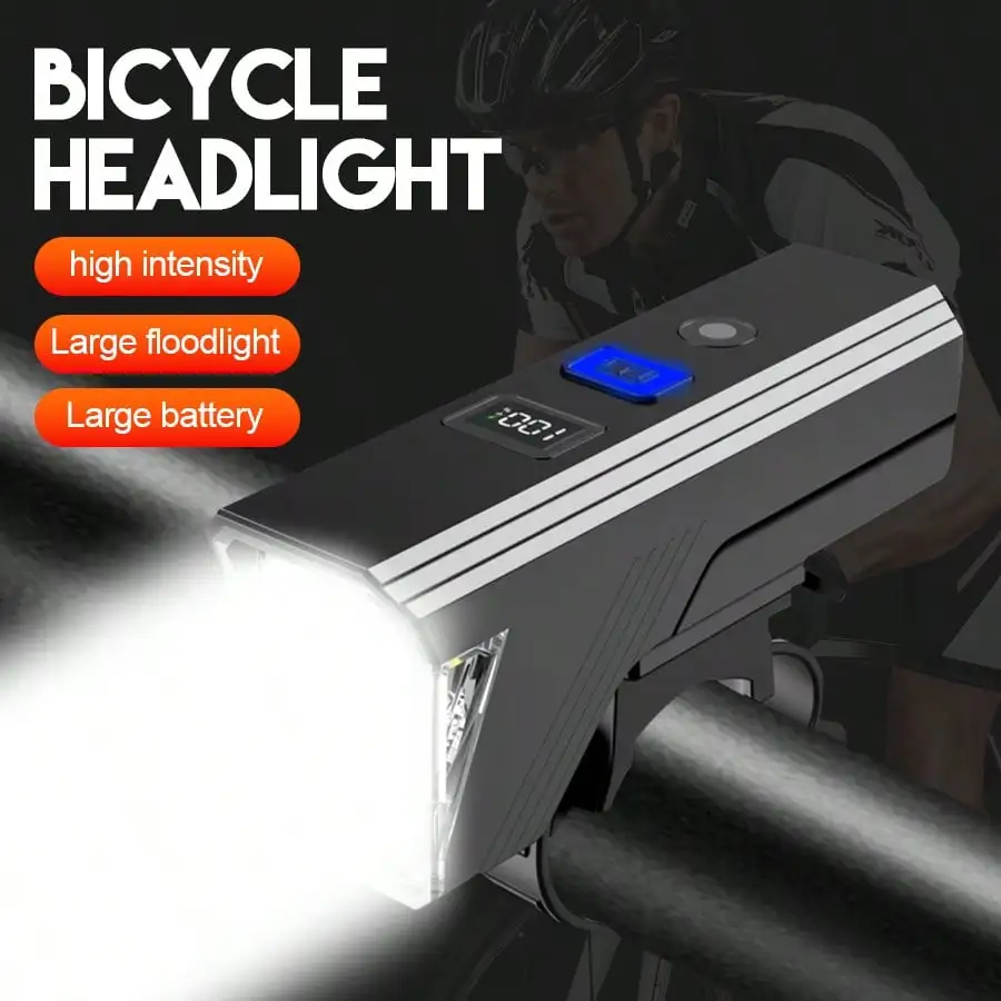 1PC USB Rechargeable Bike Light: 5 Modes Ultra Bright Front Headlight for Cycling