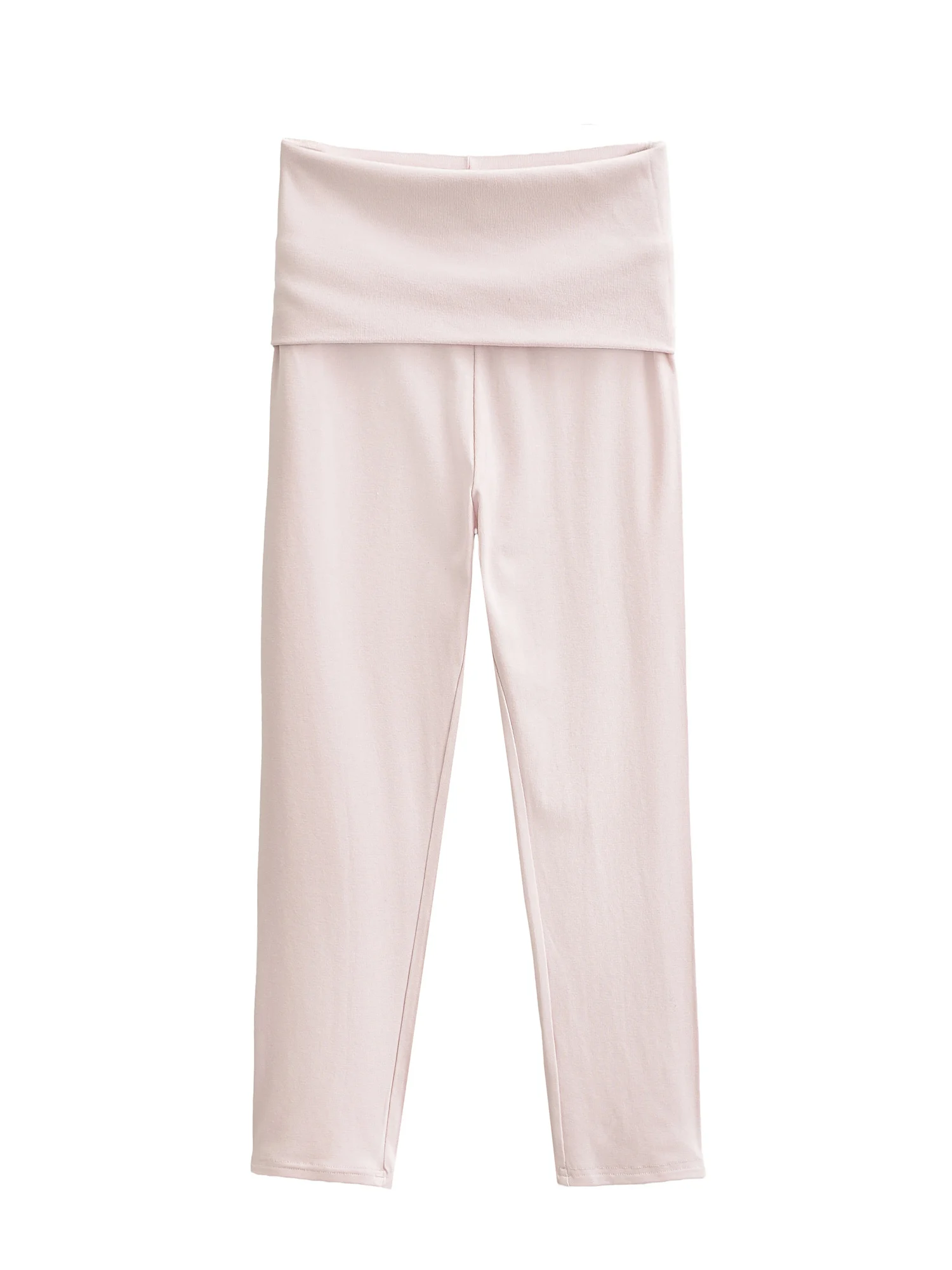 American Style High Waist Cuffed Elastic Slim Fit Seven Inch Pants Women's Comfortable Body Shaping Casual Trousers