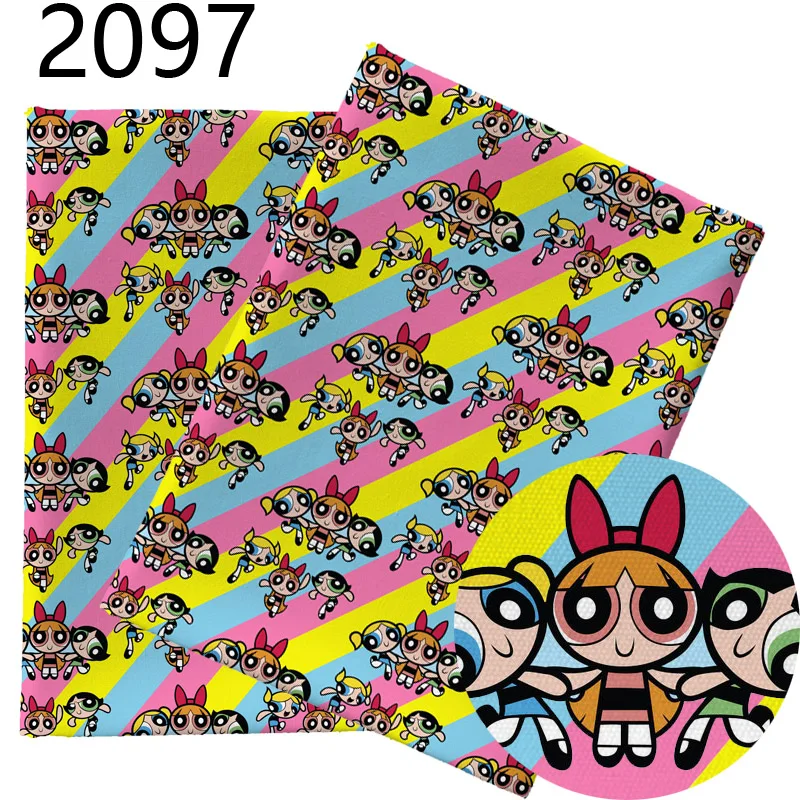 45*145cm Powerpuff Girls character buttercup blossom bubbles printed polyester cotton fabric Patchwork Sewing Quilting  Needlewo