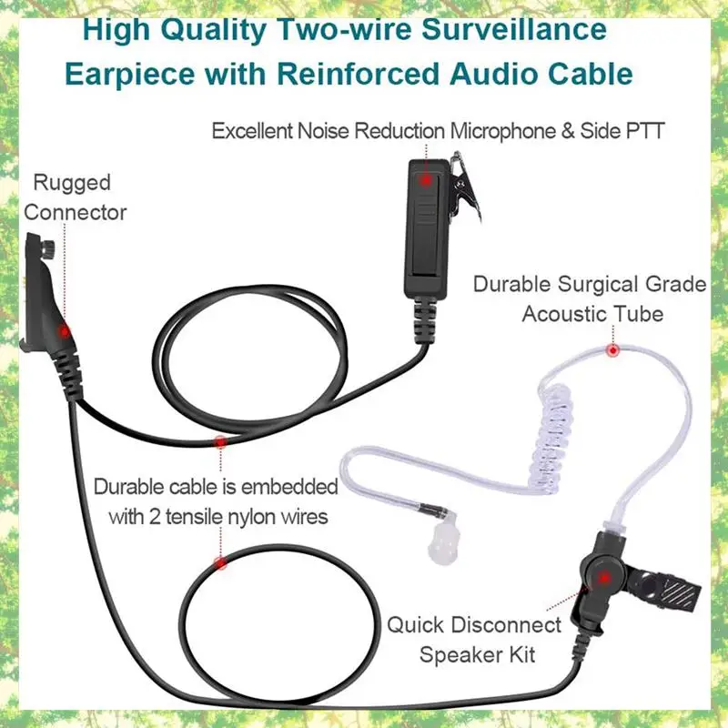 Smart-2X سماعة أذن صوتية أنبوب راديو قطعة أذن اتجاهين مع ميكروفون لموتورولا APX6000 APX4000 APX7000