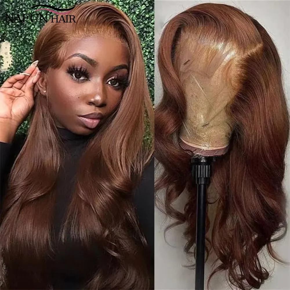 

Transparent 13x4 Lace Front Wigs #4 Colored Body Wave Human Hair Wigs Chocolate Brown 13x6 Lace Frontal Wig Pre Plucked