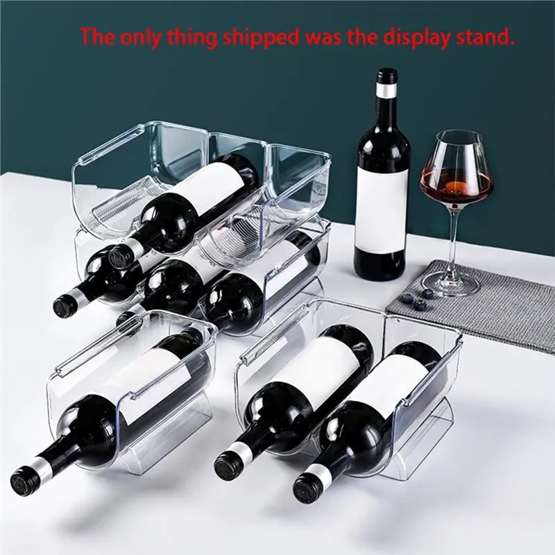 A84X-Wine Bottle Rack, Stackable Refrigerator Countertop Bracket, Red Wine Storage Rack, Wine Storage Rack, Champagne Rack A