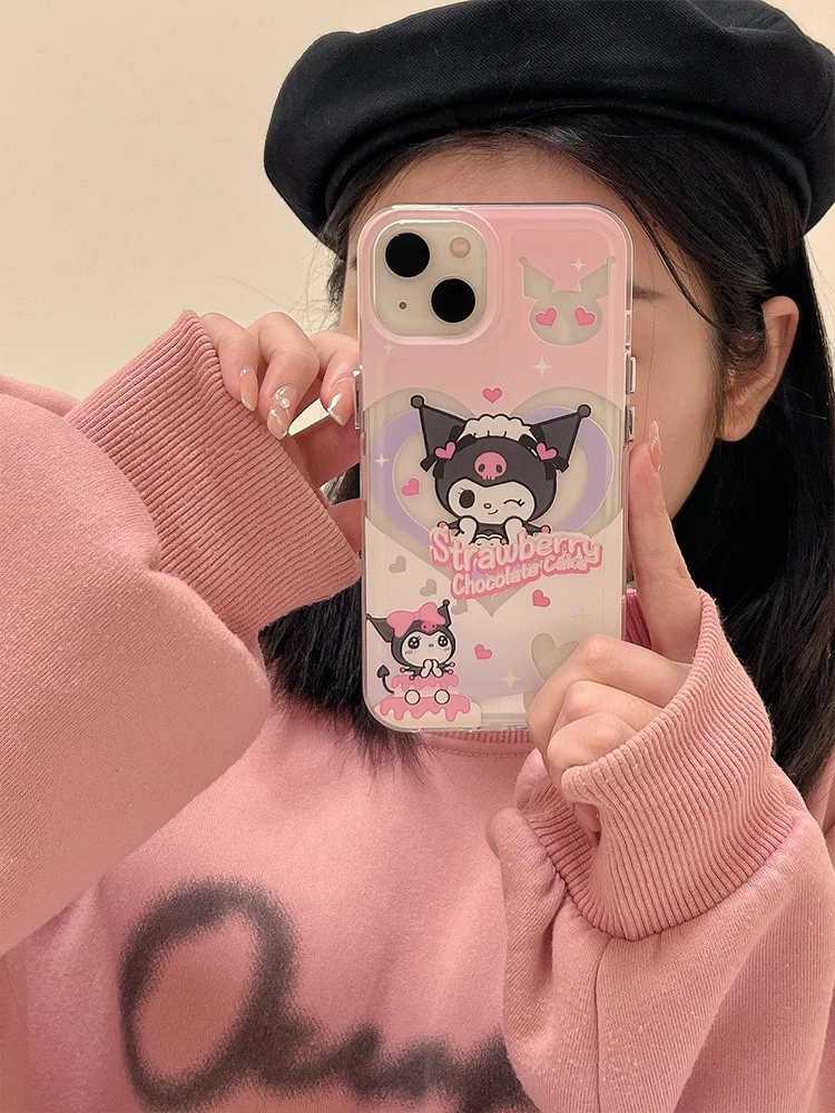 Sanrio Hello Kitty Kuromi My Melody Cinnamoroll Cartoon girl for iphone14promax mobile phone case Apple 13 12 14plus  case