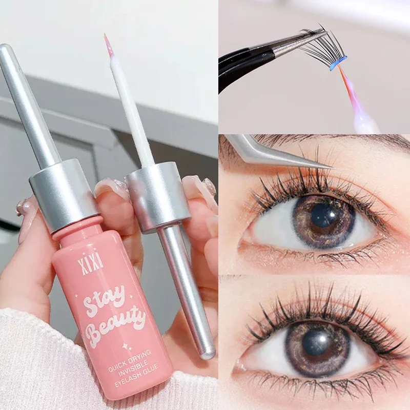 Pegamento fuerte de secado rápido para pestañas, resistente al agua, no irritante, Invisible, transparente, adhesivo de extensión de pestañas postizas, maquillaje coreano