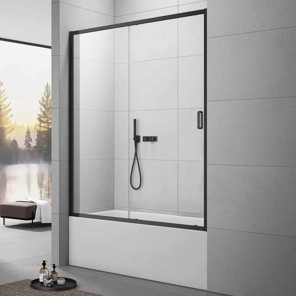 Framed Single Sliding Tub Shower Door 59