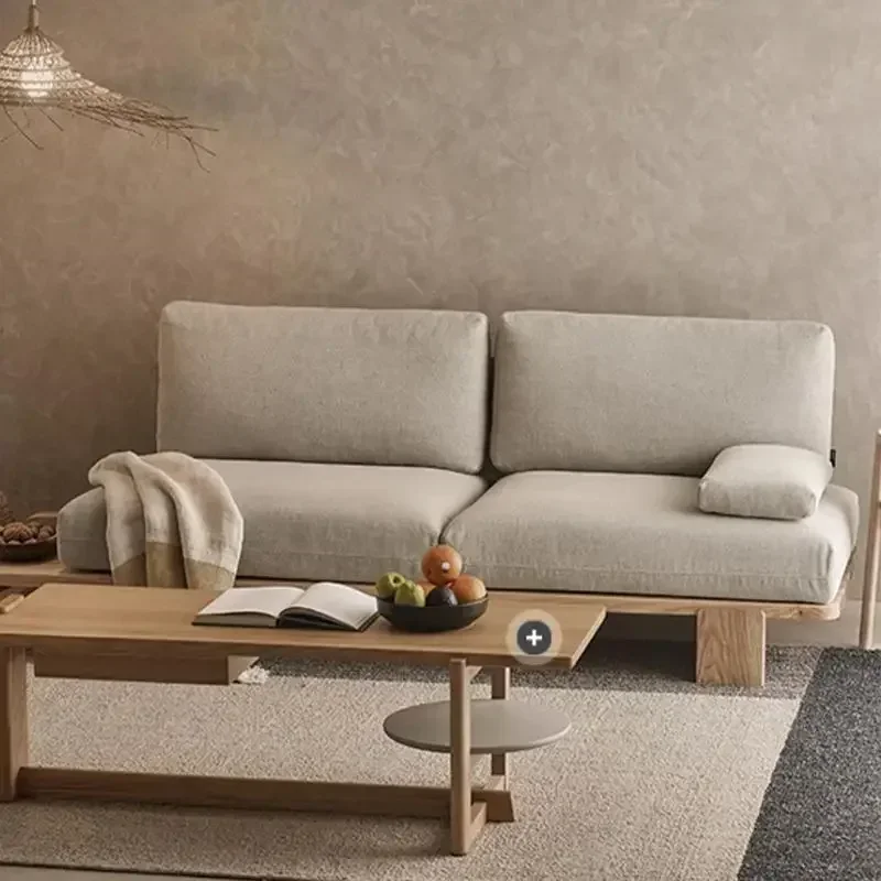 

Modern Italian Living Room Sofas Beige Designer Minimalist Armchair Sofas Lounges Nordic Wooden Canape Salon Home Furniture