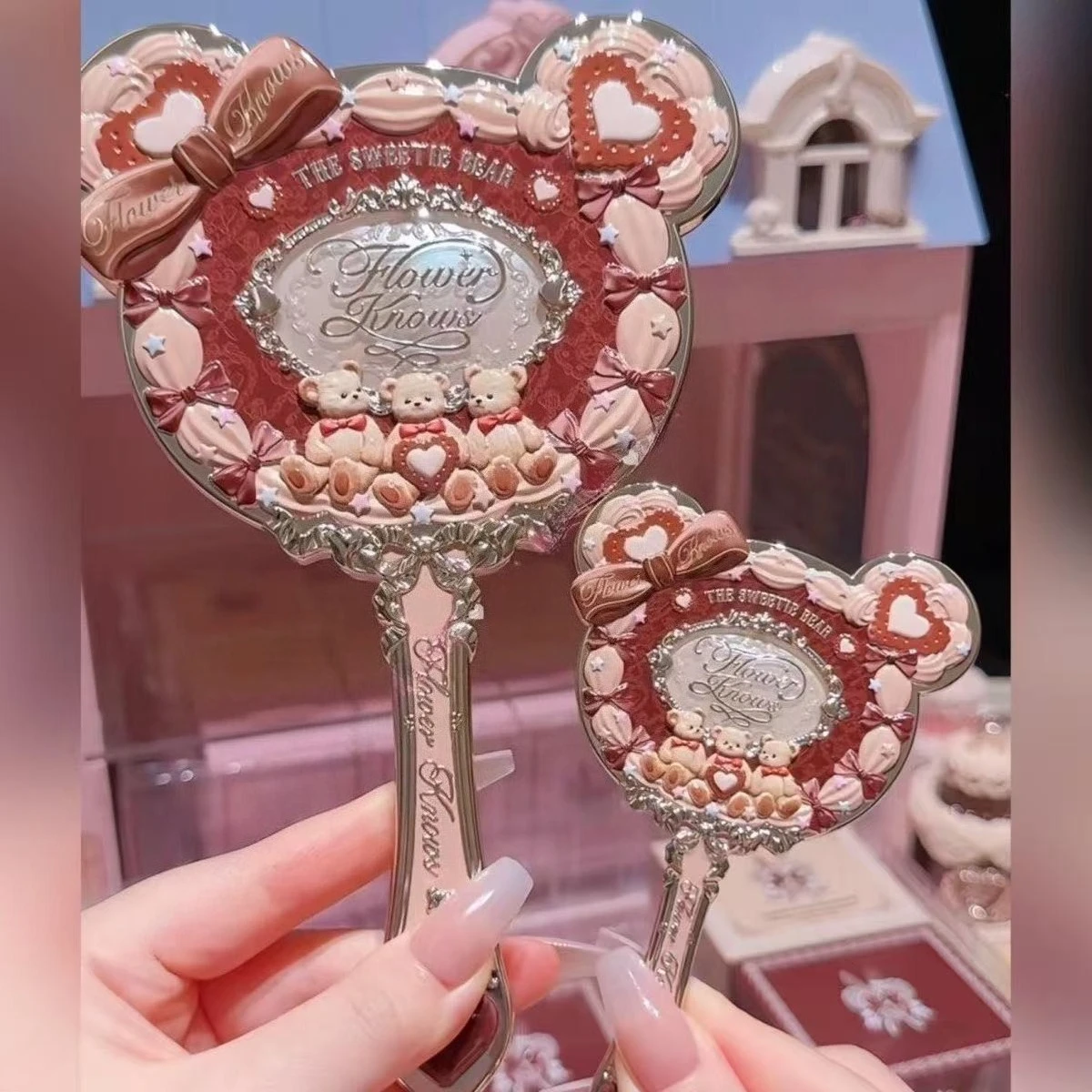 Flower Know Sweetie Bear Collection Hand Holding Mirror Exquisite