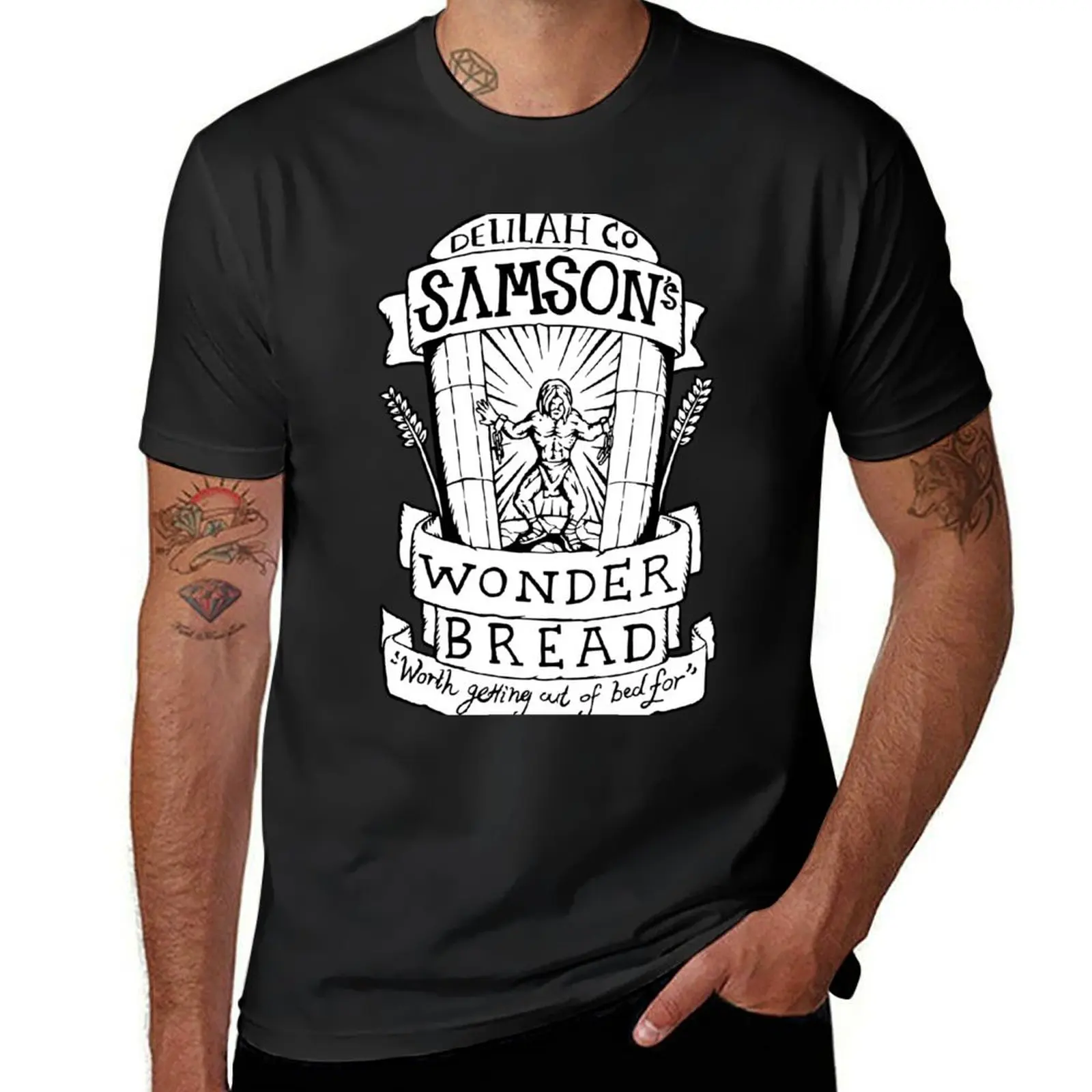 Samsons Wonder Bread - Samson Illustrated Lyrics T-Shirt summer clothes shirts graphic tees customizeds graphics Men's t-shirts