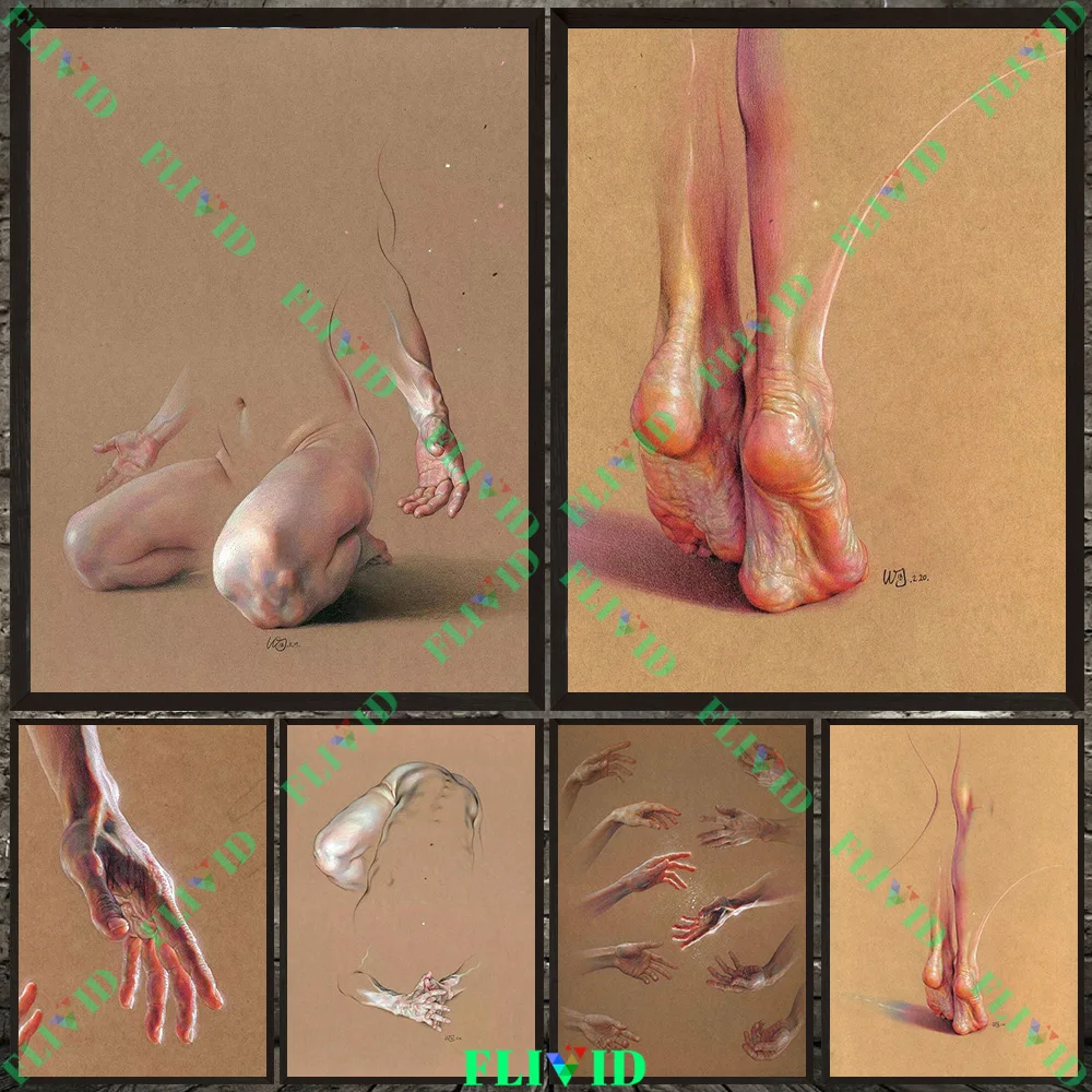 Human Body Structure Poster Hands And Feet Wall Art Canvas Painting Realistic Art Poster Rich colors Print Home Decor Unframed
